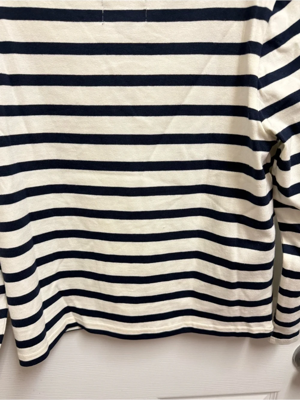NWT J. Crew Classic Navy & Cream Striped Boatneck Top